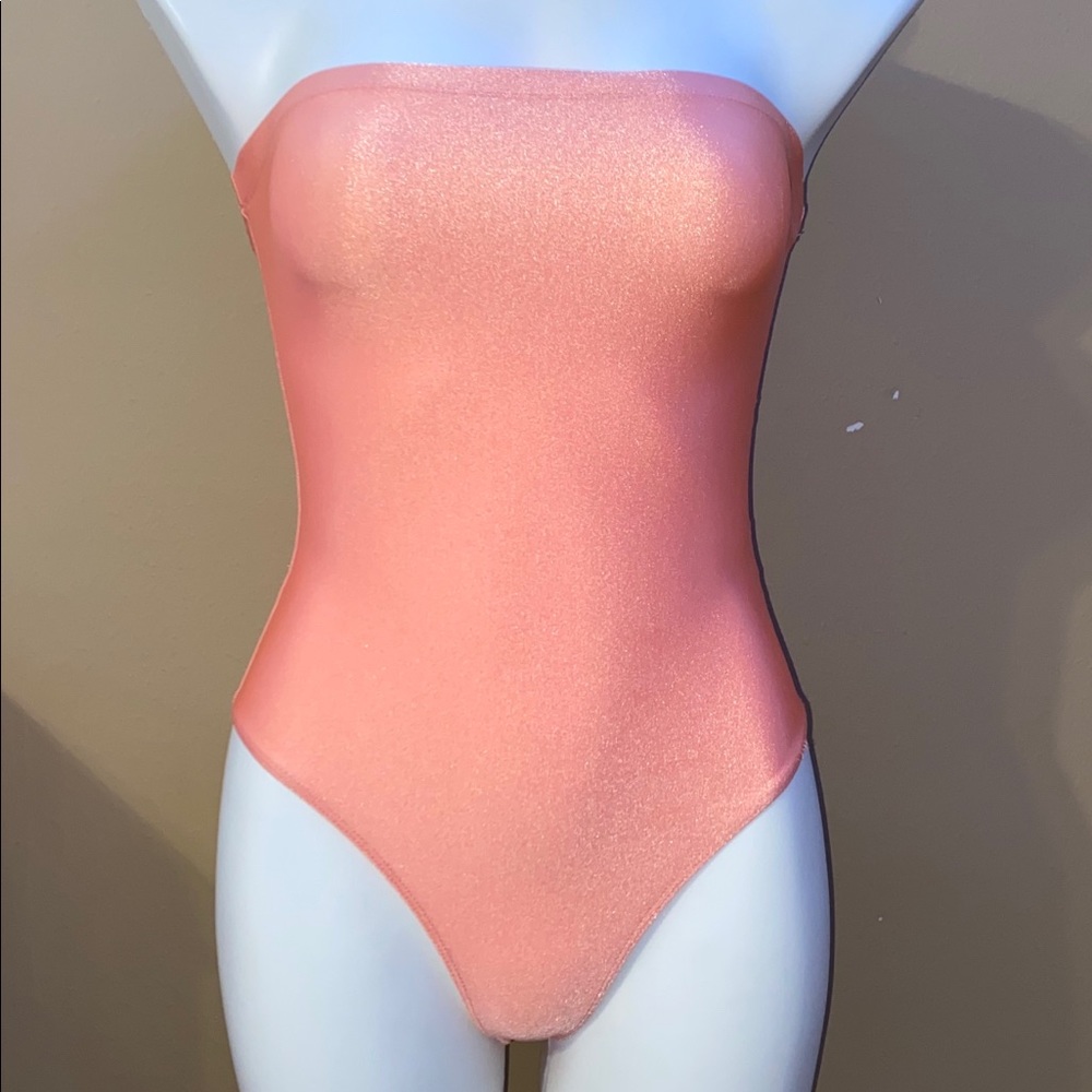 Salmon Pink Sleeveless Body Suit